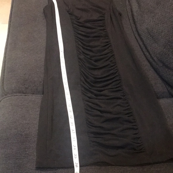 Calvin Klein Black Draped Pleats Front and Back Sheath Dress - No Size Tag - Picture 13 of 14